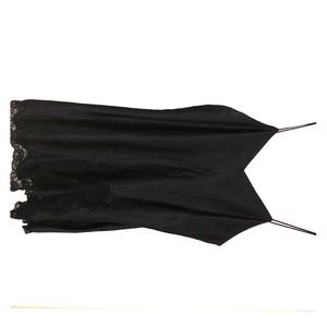 Black slip dress with lace edge large